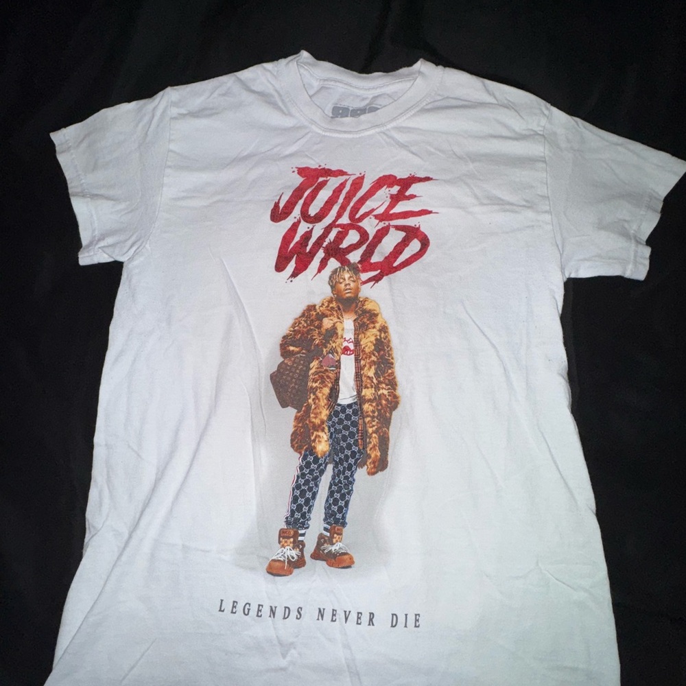 White Short Sleeve Tee with Graphic Design